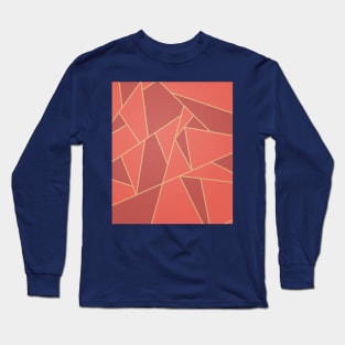 Coral Art Deco Pattern Long Sleeve T-Shirt